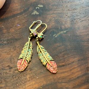 Betsy Johnson feather earrings